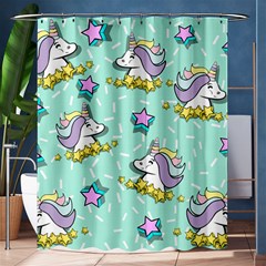 Magical Happy Unicorn And Stars Shower Curtain 60  X 72  (medium)  by Bigfootshirtshop