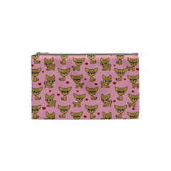 Chihuahua Pattern Cosmetic Bag (small)  by Valentinaart