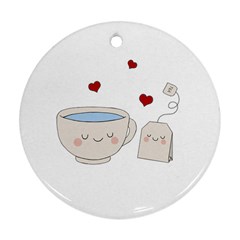 Cute Tea Ornament (round) by Valentinaart