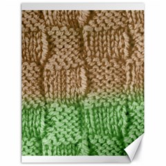 Knitted Wool Square Beige Green Canvas 18  X 24   by snowwhitegirl