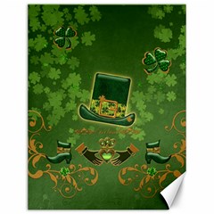 Happy St  Patrick s Day With Clover Canvas 12  X 16   by FantasyWorld7