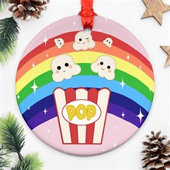 Cute Kawaii Popcorn Ornament (round) by Valentinaart