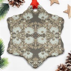 Vintage Daisy Floral Pattern Ornament (snowflake) by dflcprints