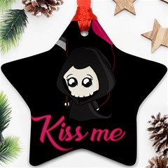 Cute Grim Reaper Star Ornament (two Sides) by Valentinaart