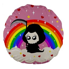 Cute Grim Reaper Large 18  Premium Round Cushions by Valentinaart