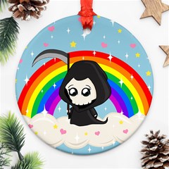 Cute Grim Reaper Ornament (round) by Valentinaart