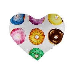 Donuts Standard 16  Premium Heart Shape Cushions by KuriSweets