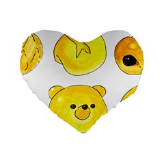 Bread Standard 16  Premium Flano Heart Shape Cushions by KuriSweets