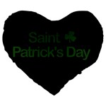  St. Patricks day  Large 19  Premium Heart Shape Cushions Front