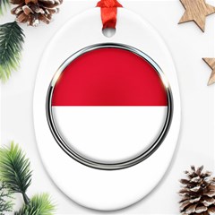 Monaco Or Indonesia Country Nation Nationality Oval Ornament (two Sides) by Nexatart