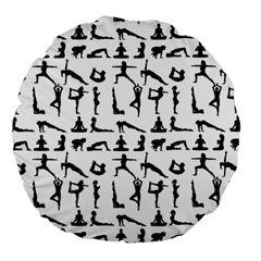 Yoga Pattern Large 18  Premium Round Cushions by Valentinaart