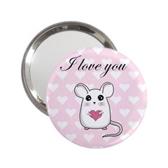 Cute Mouse - Valentines Day 2 25  Handbag Mirrors by Valentinaart