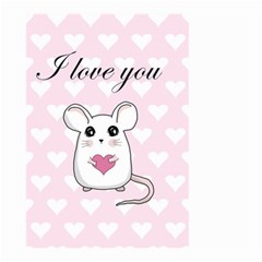 Cute Mouse - Valentines Day Small Garden Flag (two Sides) by Valentinaart