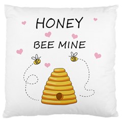 Bee Mine Valentines Day Large Flano Cushion Case (one Side) by Valentinaart