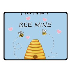 Bee Mine Valentines Day Fleece Blanket (small) by Valentinaart