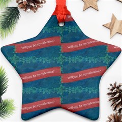 Valentine Day Pattern Star Ornament (two Sides) by dflcprints