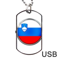 Slovenia Flag Mountains Country Dog Tag Usb Flash (one Side) by Nexatart