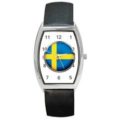 Sweden Flag Country Countries Barrel Style Metal Watch by Nexatart