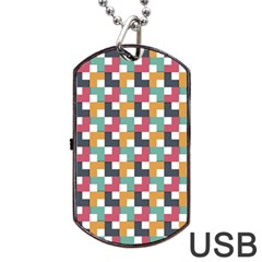 Background Abstract Geometric Dog Tag Usb Flash (one Side) by Nexatart