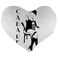 Cabaret Large 19  Premium Flano Heart Shape Cushions by Valentinaart