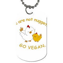 Go Vegan - Cute Chick  Dog Tag (two Sides) by Valentinaart