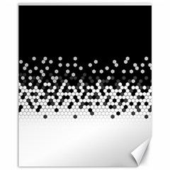 Flat Tech Camouflage Black And White Canvas 11  X 14   by jumpercat