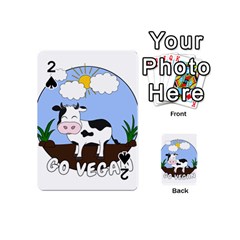 Friends Not Food - Cute Cow Playing Cards 54 (mini)  by Valentinaart