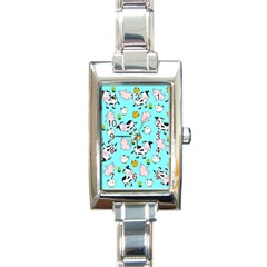 The Farm Pattern Rectangle Italian Charm Watch by Valentinaart