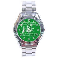  St  Patricks Day  Stainless Steel Analogue Watch by Valentinaart