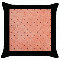 Dot Peach Throw Pillow Case (black) by snowwhitegirl