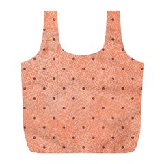 Dot Peach Full Print Recycle Bags (l)  by snowwhitegirl