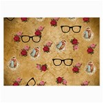 Vintage Glasses Beige Large Glasses Cloth Front