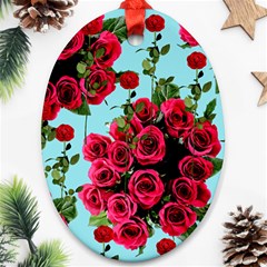 Roses Blue Ornament (oval) by snowwhitegirl