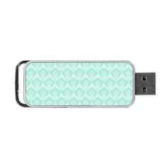 Damask Aqua Green Portable Usb Flash (one Side) by snowwhitegirl