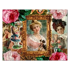 Victorian Collage Of Woman Rectangular Jigsaw Puzzl by snowwhitegirl