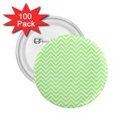 Green Chevron 2 25  Buttons (100 Pack)  by snowwhitegirl