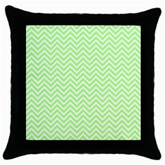 Green Chevron Throw Pillow Case (black) by snowwhitegirl