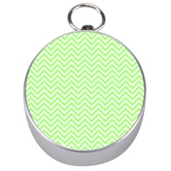 Green Chevron Silver Compasses by snowwhitegirl