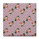 Violet Chevron Rose Tile Coasters Front