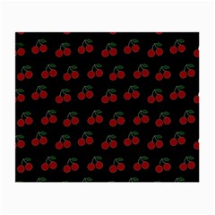 Cherries Black Small Glasses Cloth by snowwhitegirl