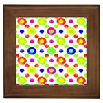 Multicolored Circles Motif Pattern Framed Tiles Front