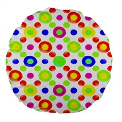 Multicolored Circles Motif Pattern Large 18  Premium Round Cushions by dflcprints