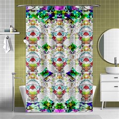 Nine Little Cartoon Dogs In The Green Grass Shower Curtain 48  X 72  (small)  by pepitasart