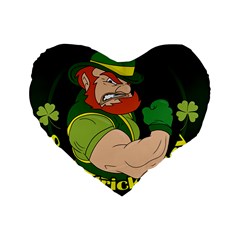 St  Patricks Day Standard 16  Premium Flano Heart Shape Cushions by Valentinaart