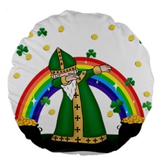  St  Patrick  Dabbing Large 18  Premium Round Cushions by Valentinaart