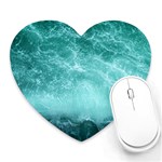 Green Ocean Splash Heart Mousepads Front