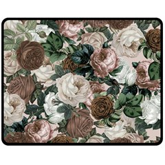 Rose Bushes Brown Fleece Blanket (medium)  by snowwhitegirl