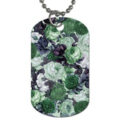 Rose Bushes Green Dog Tag (two Sides) by snowwhitegirl