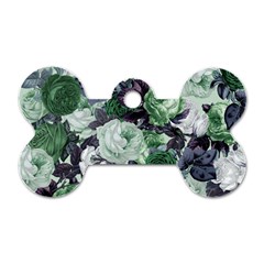 Rose Bushes Green Dog Tag Bone (one Side) by snowwhitegirl