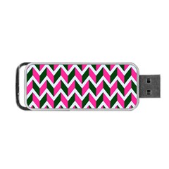 Chevron Pink Green Retro Portable Usb Flash (two Sides) by snowwhitegirl